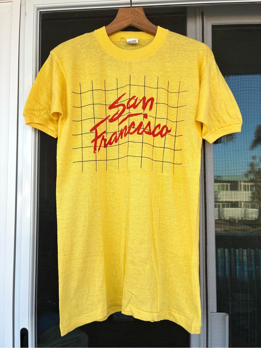 Vintage 1980s San Francisco Tourist Graphic Yellow T Shirt Size M-L